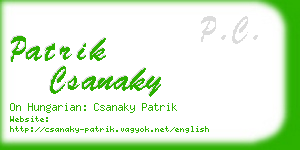 patrik csanaky business card